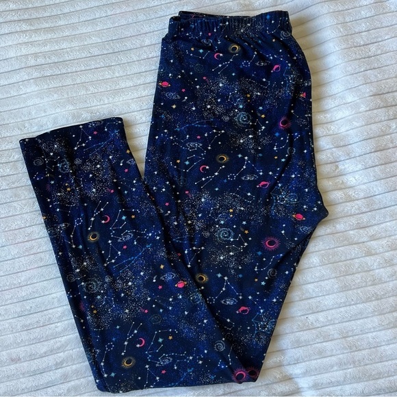 LEGGINGS space pattern. Floral pattern XL - Picture 3 of 7